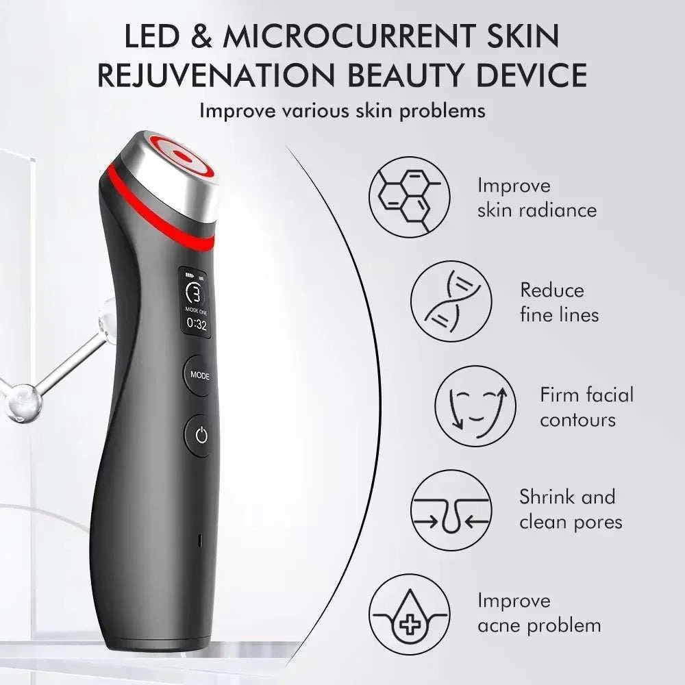 Booster Pro Led Facial Light Therapy 5 Colors Eye Beauty Wand Red Light Eye Massager For Skincare & Blue Rejuvenation Tool