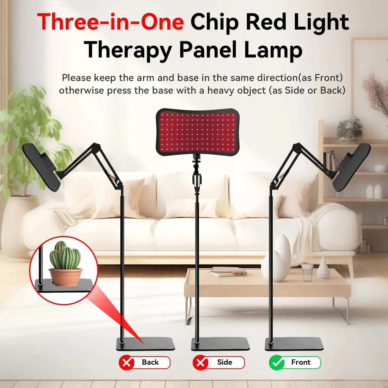 Red Light Therapy Panel with Adjustable Stand,Dual Chip 660&850 nm LED Near Infrared Light Device for Skin Health, Pain Relief