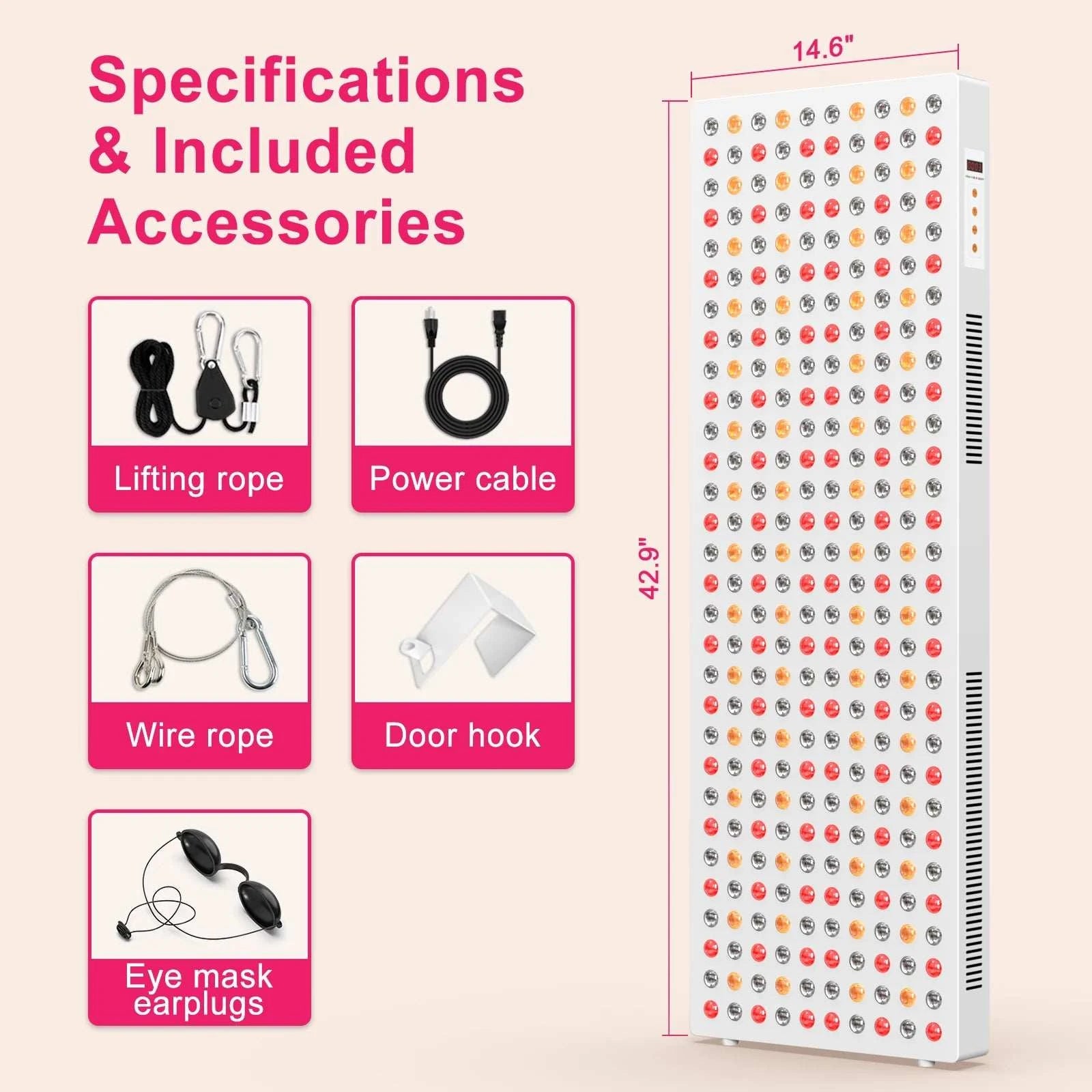 2025 High Quality 1500W Full Body Pain Relief Red Therapy Light Panel for Salon SPA Sauna 5 Wavelength 630/660/810/830/850nm