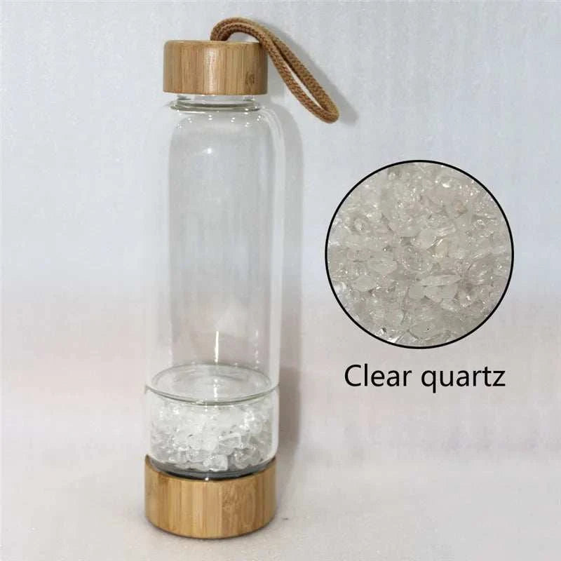 Natural Quartz Irregularity Crystal Gravel Bottle Glass Water Gravel Stone Cup Gift giving Drinkware