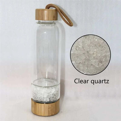 Natural Quartz Irregularity Crystal Gravel Bottle Glass Water Gravel Stone Cup Gift giving Drinkware