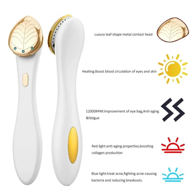 EMS Microcurrent Face Lifting Massager Eye Facial Vibrating Massage Device Red Blue LED Light Anti Wrinkle Galvanic Machine
