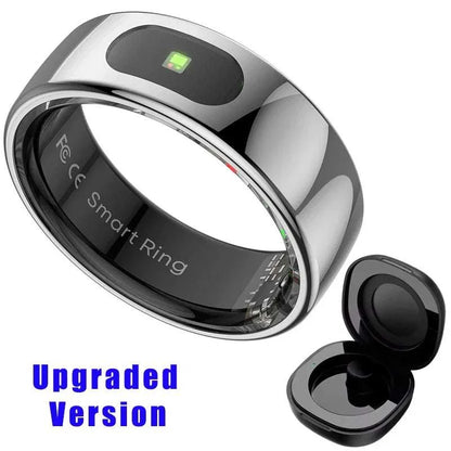 Smart Ring with Charging Case for Skin Temperature Measure,Message Call Reminder,Sport Health Sleep Monitor,IP68 5ATM Waterproof