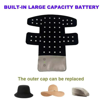 Portable Wireless Red&amp;Blue Light Therapy Board for Hair Fast Growth Infrared Light Hat for Anti-hair Loss Treatment USB Charging