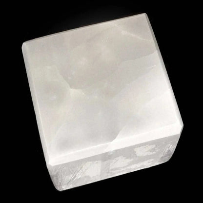 XL Selenite Crystal Charging Disk Plate Cube Square Statio Block Healing Cleanse-1PC