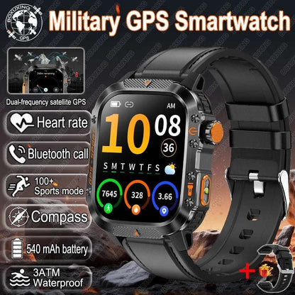 New Military-grade GPS Position Smart Watch Men For XIAOMI 3ATM Waterproof Compass 540mAh Bluetooth Call 100+Sports Smart Watch