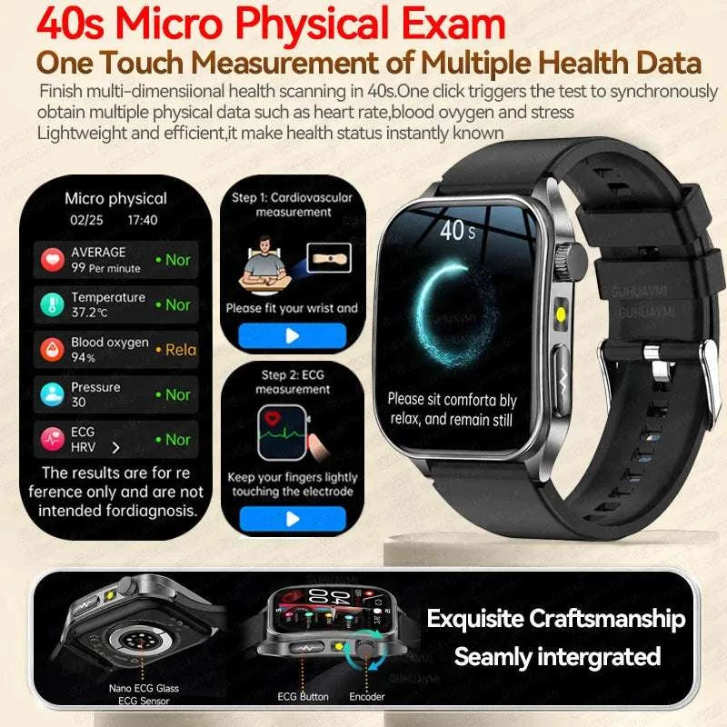 2025 New Sapphire Glass Laser Treatment Smart Watch Men Non invasive Health