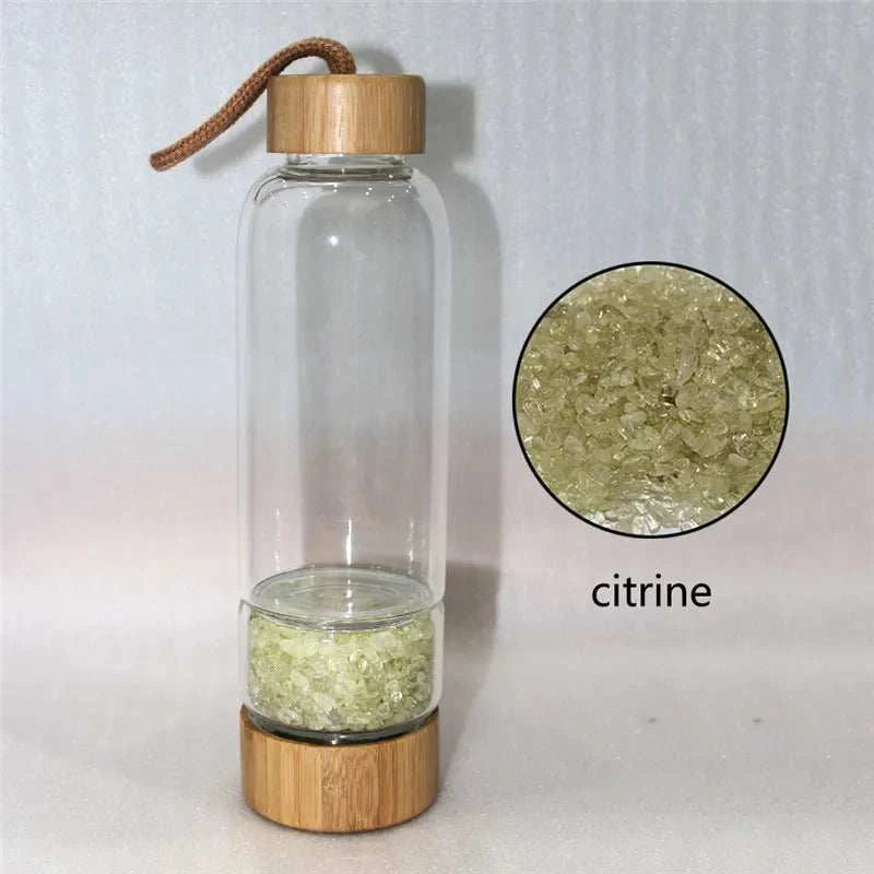 Natural Quartz Irregularity Crystal Gravel Bottle Glass Water Gravel Stone Cup Gift giving Drinkware