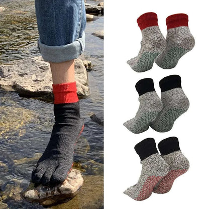 New Cut-resistant socks unisex Protection Hiking socks Outdoor Sports Anti-slip 5 toes middle tube socks mens
