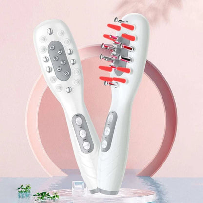 Electric Scalp Massage Comb Red Blue Light Therapy Hair Growth EMS Vibration Massage Brush Liquid Oil Applicator Anti Hair Loss