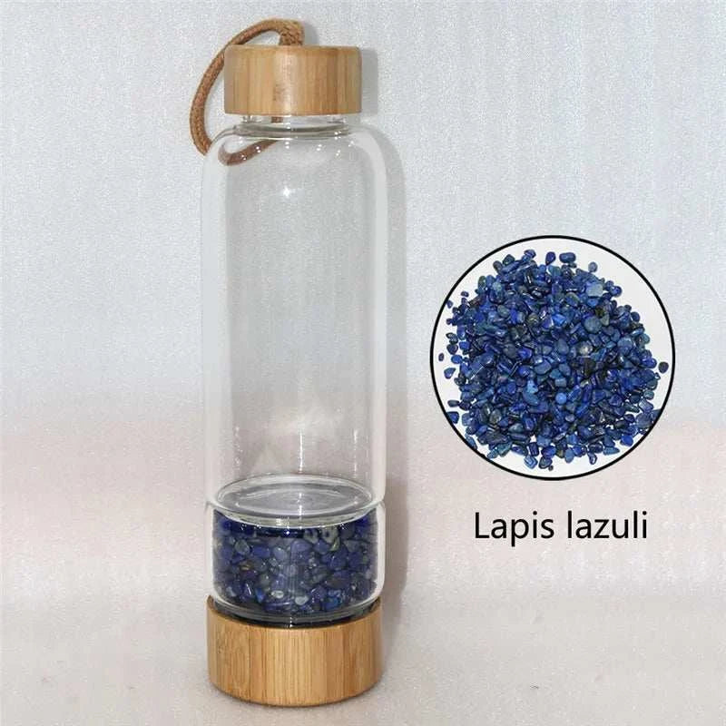 Natural Quartz Irregularity Crystal Gravel Bottle Glass Water Gravel Stone Cup Gift giving Drinkware