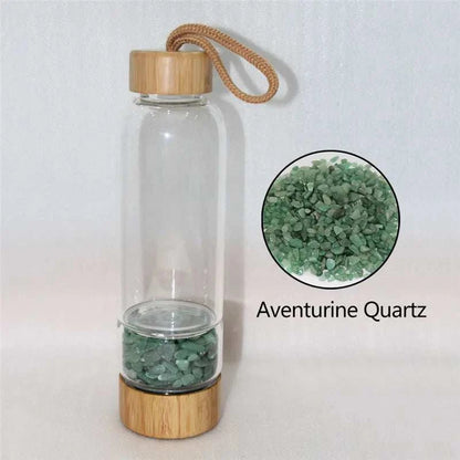 Natural Quartz Irregularity Crystal Gravel Bottle Glass Water Gravel Stone Cup Gift giving Drinkware