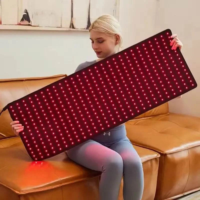 360pcs LED Red Light Therapy Pad 660nm &amp; 850nm Near Infrared Heating Belt for Back, Shoulder, Joint Pain Relief Blanket