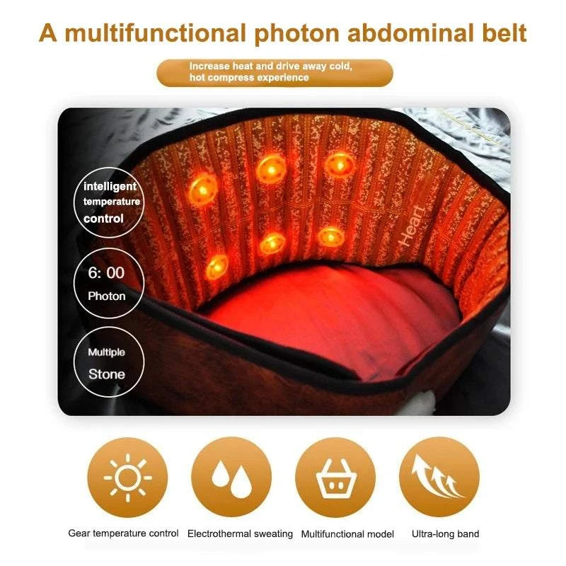 PEMF Magnetic Massage Waist Belt Red Light Therapy Back Abdominal Belt Body Shaping Relieves Back Pain Warm Stomach Dysmenorrhea