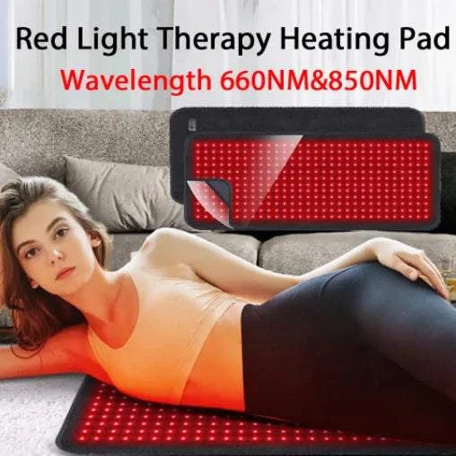 360pcs LEDs 660NM&amp;850NM Red Light Therapy Mat Near Infrared Therapy Wrap Heat Pad for Full Body Pain Relief Skin Rejuven