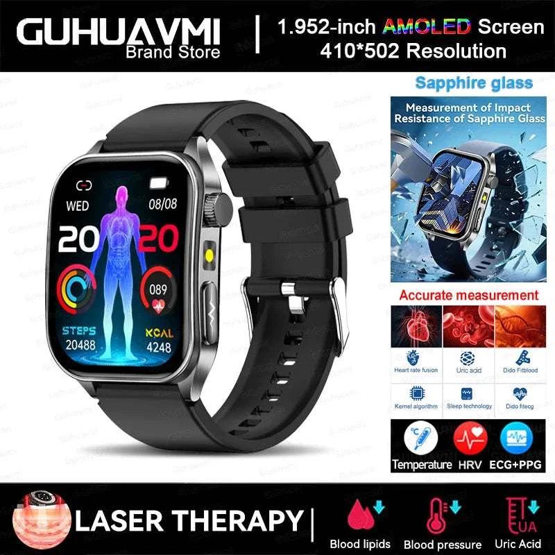 2025 New Sapphire Glass Laser Treatment Smart Watch Men Non invasive Health