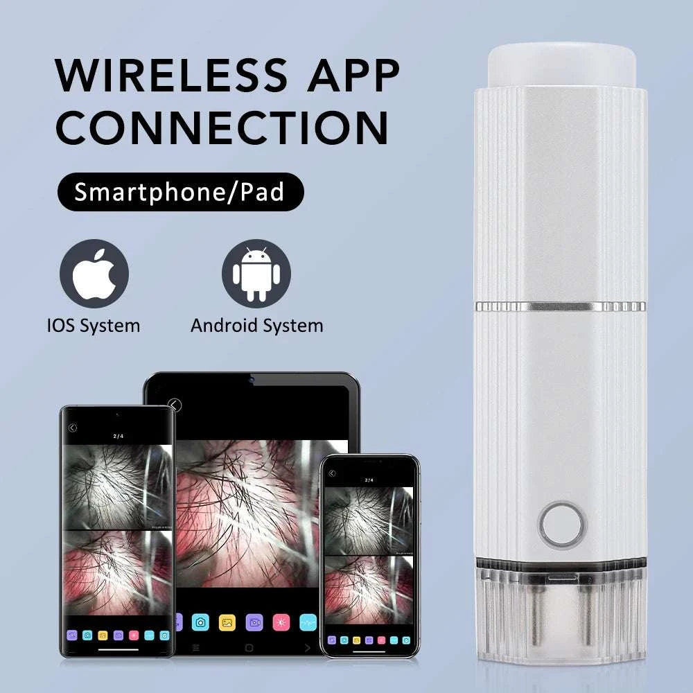 Smart Phone Visual Scalp Applicator Liquid Comb EMS Red Light Therapy Hair Growth Oil Applicator Massage Comb Wireless Scalp Hair Analyzer
