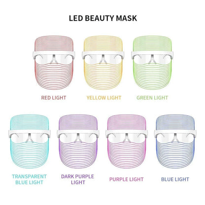 2025 Rechargeable 7 Colours LED Light Therapy Face Beauty Facial Devices Red Light Therapy Skin Care Led Mask Home Use Beauty Devices