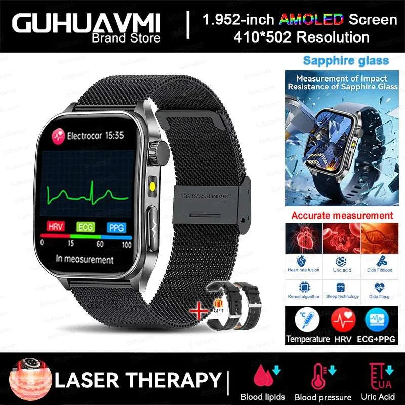 2025 New Sapphire Glass Laser Treatment Smart Watch Men Non invasive Health