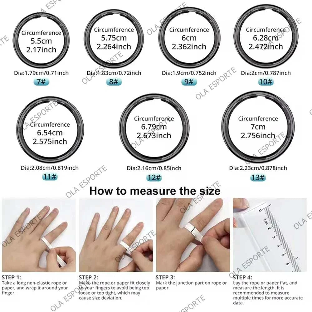 Smart Ring LED Display Screen Heart Rate Blood Oxygen Monitor Smartring Men Women Waterproof Multiple Sports Modes Ring 2025 New