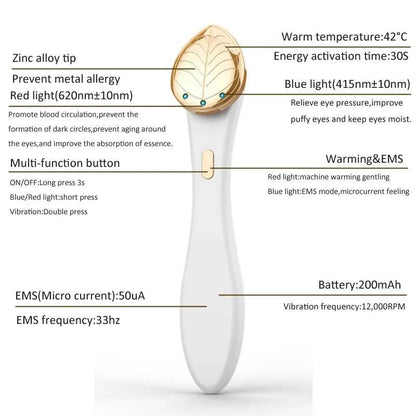 EMS Microcurrent Face Lifting Massager Eye Facial Vibrating Massage Device Red Blue LED Light Anti Wrinkle Galvanic Machine