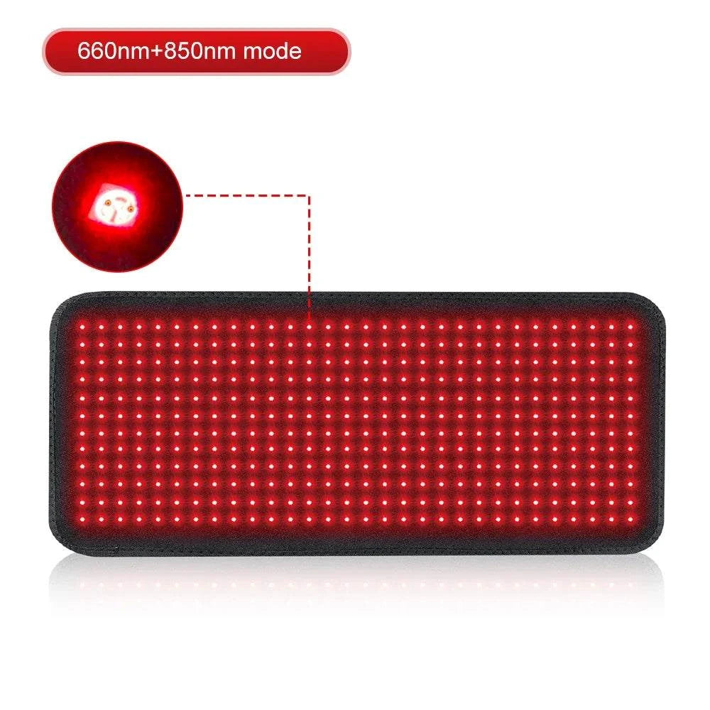 360pcs LED Red Light Therapy Pad 660nm &amp; 850nm Near Infrared Heating Belt for Back, Shoulder, Joint Pain Relief Blanket