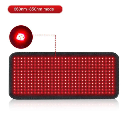 360pcs LED Red Light Therapy Pad 660nm &amp; 850nm Near Infrared Heating Belt for Back, Shoulder, Joint Pain Relief Blanket