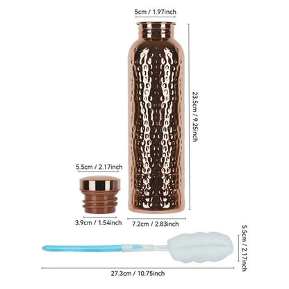 800ML Copper Water Bottle One-Click Open Lid Anti-Slip Silicone Base Leakproof Sports Bottle Thermal Insulation