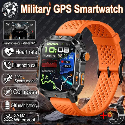 New Military-grade GPS Position Smart Watch Men For XIAOMI 3ATM Waterproof Compass 540mAh Bluetooth Call 100+Sports Smart Watch