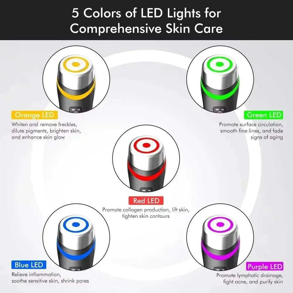 Booster Pro Led Facial Light Therapy 5 Colors Eye Beauty Wand Red Light Eye Massager For Skincare &amp; Blue Rejuvenation Tool