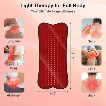 Red Infrared Light Therapy Pad LED Beauty Devices 210pcs LED Bead Red Light Belt for Face and Body Back Knee Hands Feet Relief