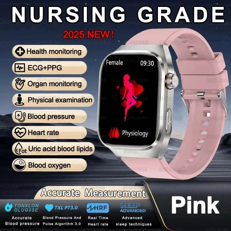 2025 New For XIAOMI Uric acid Blood lipids Smart Watch Men ECG+PPG Blood pressure Blood oxygen Bluetooth Call Health Smartwatchs