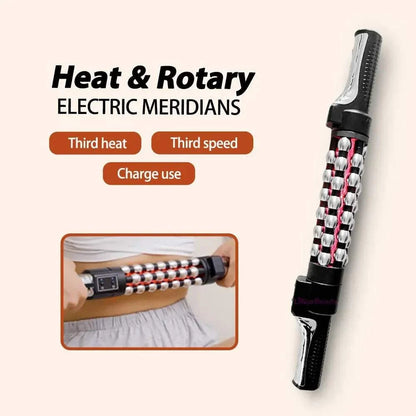 Muscle Massage Roller with Red Light Therapy - Deep Heat Compression &amp; Meridian Massage Stick Muscle Soreness Relief Relaxation