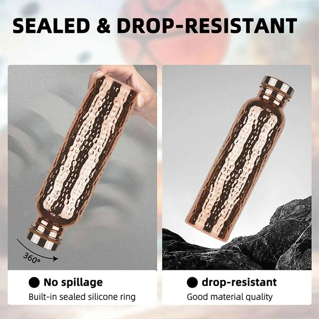 Copper Bottle Leak-Proof Insulated Copper Water Bottle Portable Leakproof 27Oz Cup For Gym Camping Outdoor Sports Daily