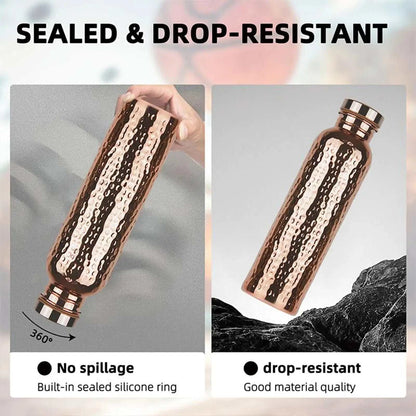 Copper Bottle Leak-Proof Insulated Copper Water Bottle Portable Leakproof 27Oz Cup For Gym Camping Outdoor Sports Daily