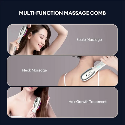 A56X White Massage Comb Vibration LED Blue Red Light Therapy Hair Massage Scalp Brush For Hair Growth Anti Hair Loss