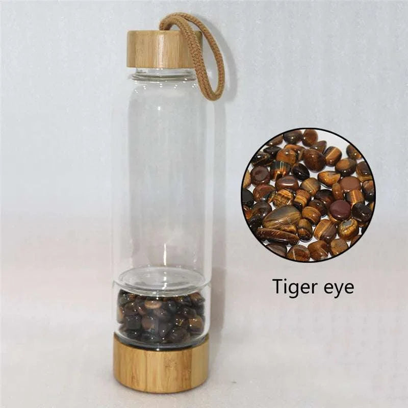 Natural Quartz Irregularity Crystal Gravel Bottle Glass Water Gravel Stone Cup Gift giving Drinkware