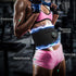 Smart EMS fitness vibration belt used during workout for abdominal muscle training and slimming.