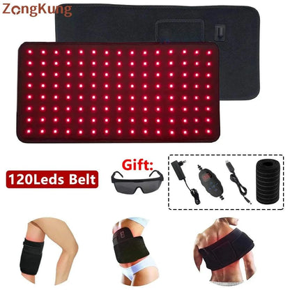 NEW 120pcs LEDs Red Light Therapy Pad 660nm&amp;850nm Near Infrared Light Therapy Heating Pad for Body Home Relaxation Device