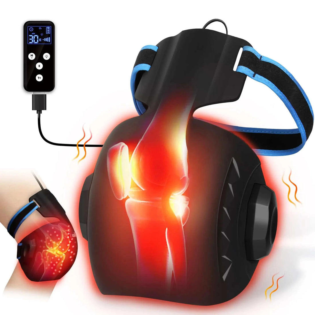 3 in1 Red Light Therapy Knee Massager Heat and Vibration Knee Pain Relief for Swelling Stiff Joints Stretched Ligament Muscles
