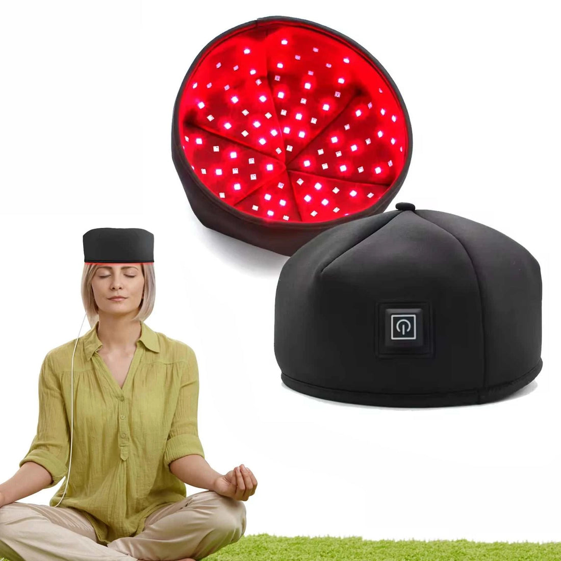 Red Light Therapy Hat Near Infrared Device LED Treatment Helmet for Hair Growth Cap Prevant Loss Head Relaxation Relief Scalp