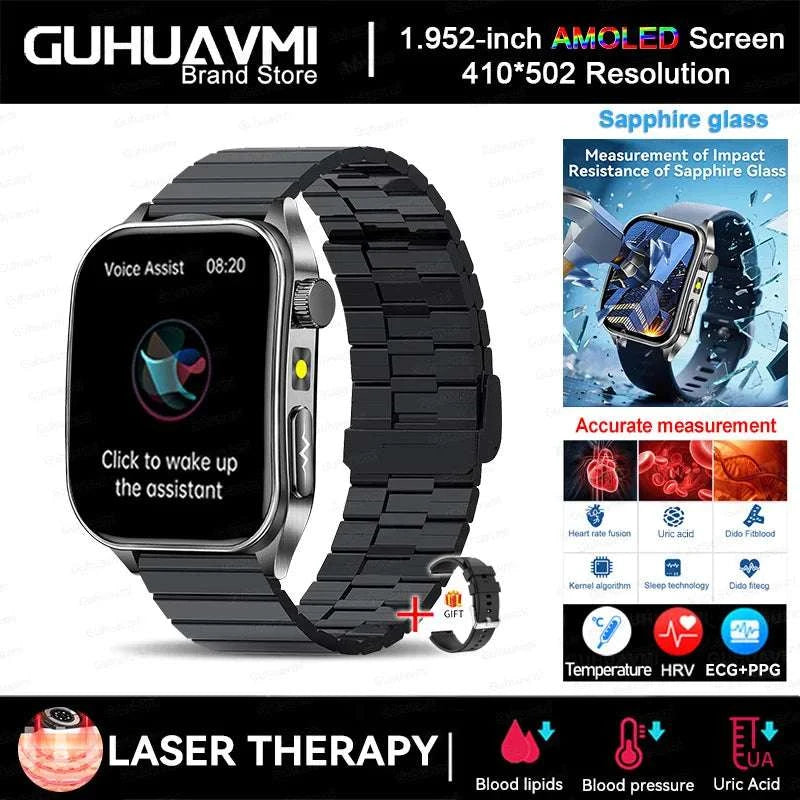 2025 New Sapphire Glass Laser Treatment Smart Watch Men Non invasive Health