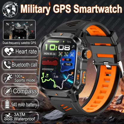 New Military-grade GPS Position Smart Watch Men For XIAOMI 3ATM Waterproof Compass 540mAh Bluetooth Call 100+Sports Smart Watch