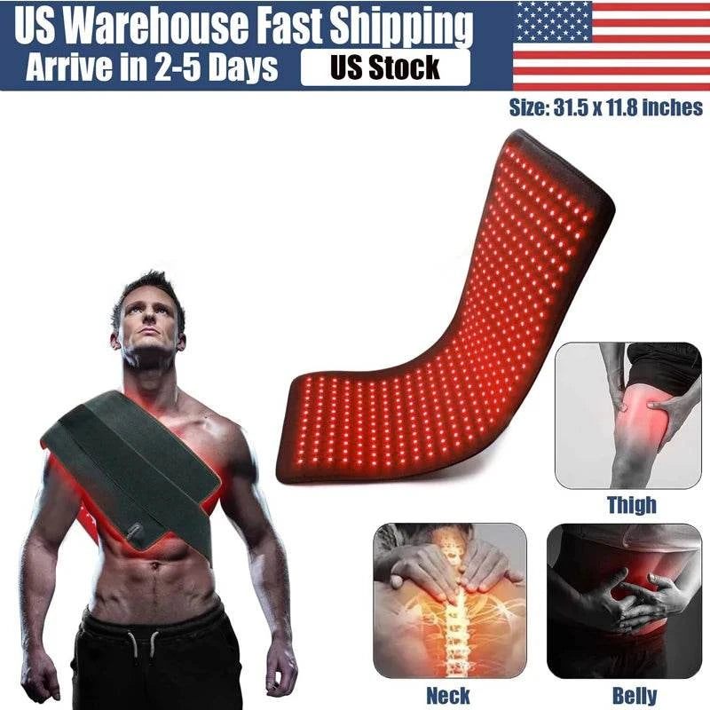 360pcs LED Red Light Therapy Area for Pain Relief 660nm 850nm Red Infrared Light Pad for Waist, Back, Abdomen, Knees, Wrists Mus