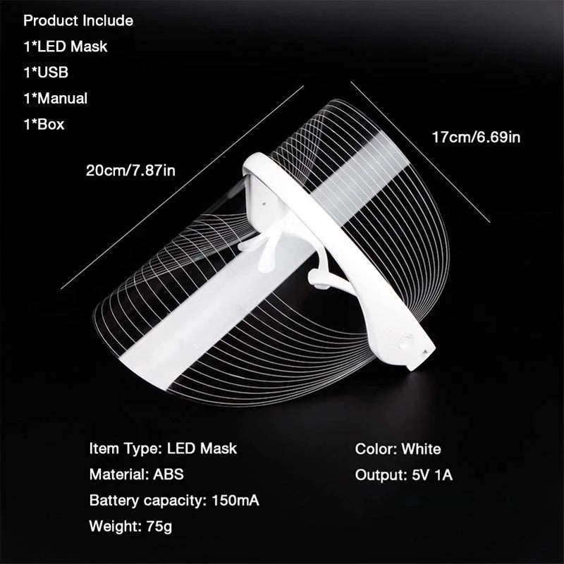 2025 Rechargeable 7 Colours LED Light Therapy Face Beauty Facial Devices Red Light Therapy Skin Care Led Mask Home Use Beauty Devices