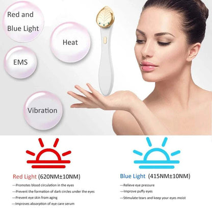 EMS Microcurrent Face Lifting Massager Eye Facial Vibrating Massage Device Red Blue LED Light Anti Wrinkle Galvanic Machine