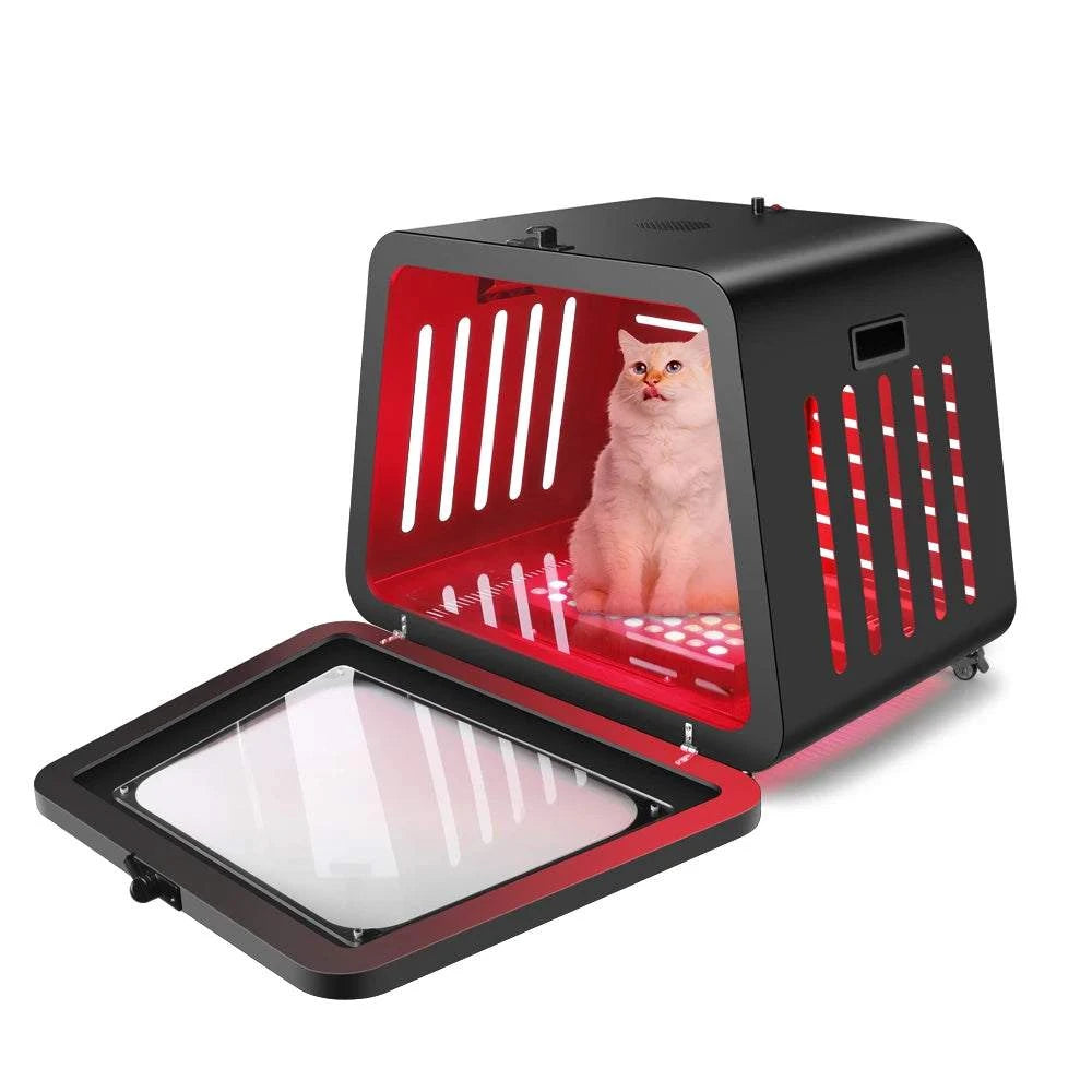 AZURE Infrared Dog Cat American Shorthair Pet Crate Red Light Therapy Carrier Kennel Metal Health  Bed House