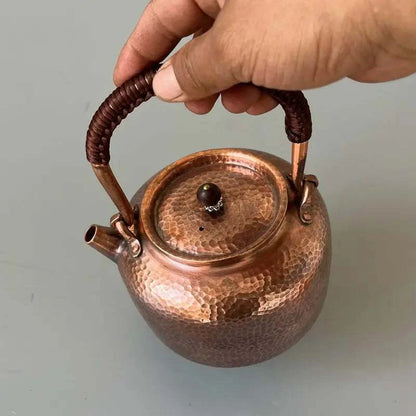 Pure Copper Customized Water Kettle Induction Cook Retro Teapot Thick Handmade Lid Handle