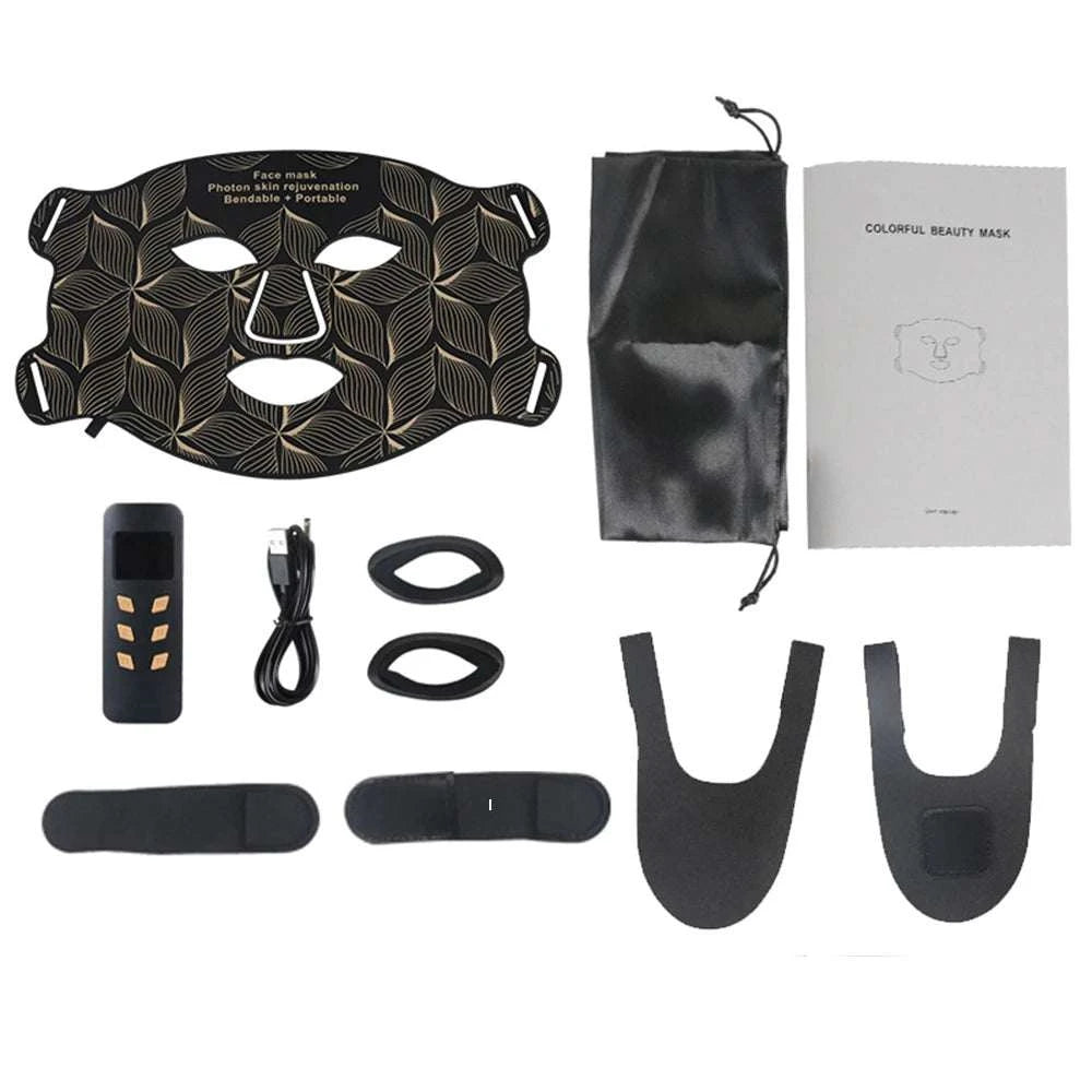 8 Colors Facial LED Mask with Neck Red Light Near Infrared Therapy Beauty Mask Anti Aging Skin Rejuvenation Lifting Tighten