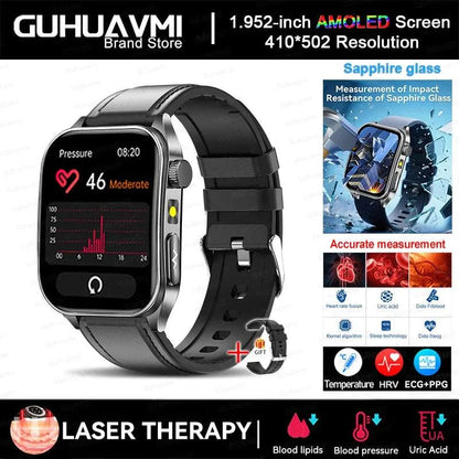 2025 New Sapphire Glass Laser Treatment Smart Watch Men Non invasive Health
